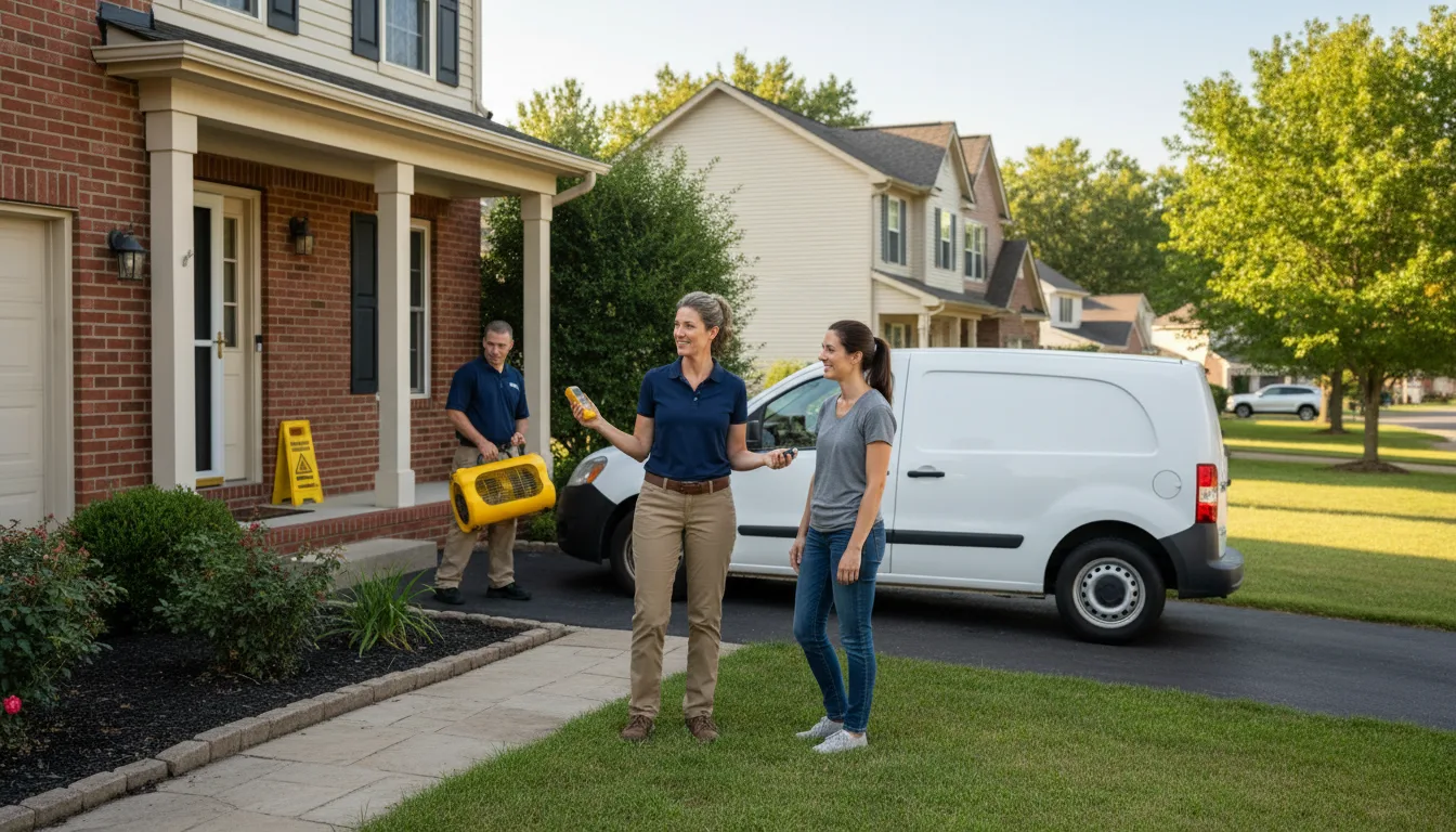 Residential water damage restoration in Bradford, IL